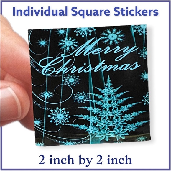 100 (2x2 Inch) Square Stickers, Christmas, High Gloss, Thank You, PRICE IS FIRM - Picture 4 of 6